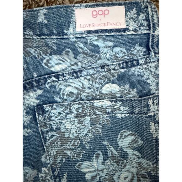 Gap × LoveShackFancy High Rise Floral ‘70s Flare Jeans - Size 29 - Picture 4 of 5